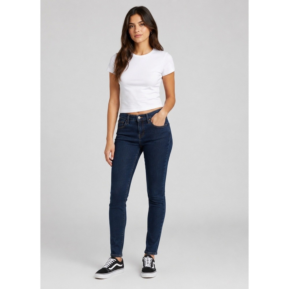 VANS off the Wall Skinny Jeans Womens 5 Blue Dark Wash High Waist